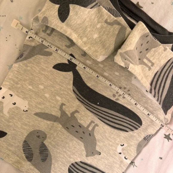 ⭒ 2T Carter’s Gray Two Piece Set Animals Seal Whale Wolf Bear Long Sleeve ⭒ - Picture 6 of 14